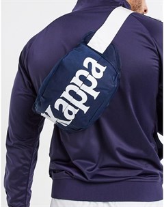 Темно синяя сумка кошелек на пояс с крупным логотипом Authentic Cabala Kappa