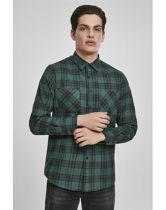 Рубашка Checked Flanell Shirt 7 Dark Green Black S Urban classics