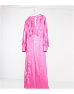 Эксклюзивное розовое платье макси Flounce london plus