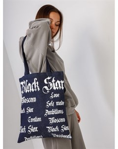 Сумка шоппер GOTHIC WORDS DENIM Black star wear