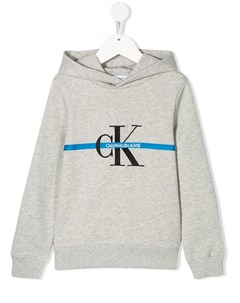 Худи с логотипом и полосками Calvin klein kids