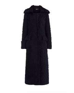 Пальто из мохера и шерсти черного цвета с ворсистой поверхностью Alexander mcqueen