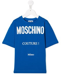 Футболка с круглым вырезом и логотипом Moschino kids