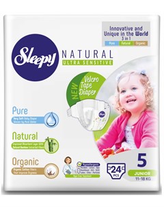 Подгузники Junior 5 11 18кг 24шт Sleepy natural