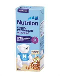 Нутрилон Каша жидкая молочная гречневая с пребиотиком с 6 месяцев 206г Nutrilon