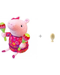Интерактивная игрушка с маракасами и Яйцо под роспись с подставкой Свинка пеппа (peppa pig)