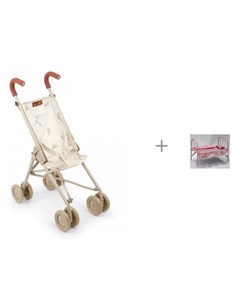 Коляска для куклы Twiglet и кроватка для куклы Наша Игрушка с аксессуарами для сна Happy baby