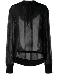 Кружевное худи с цветочным принтом Ann demeulemeester