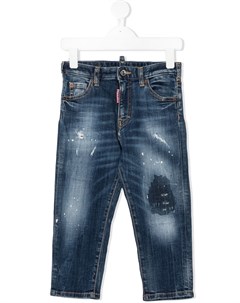 Джинсы средней посадки с эффектом потертости Dsquared2 kids