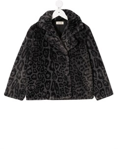 Куртка из искусственного меха с леопардовым принтом Zadig & voltaire kids